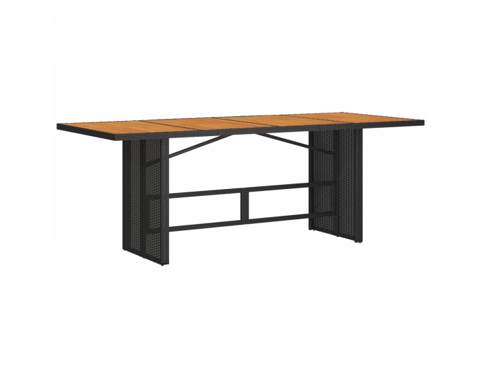 Sonata H 9-частен комплект градински трапезария Черен полиратан