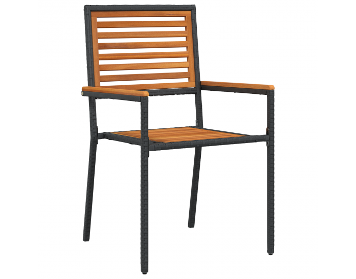 Комплект градинска трапезария Sonata H с 5 части Черен поли ратан акация