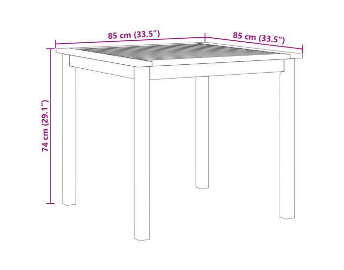 Комплект за хранене Sonata H 5 части Сив Полиратан Акация