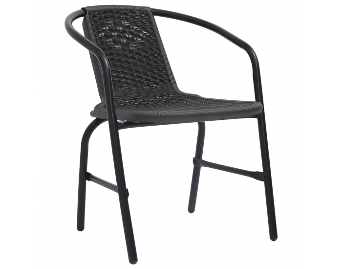 Sonata H 5 Часов градински трапезен комплект Черен Полирани ратан