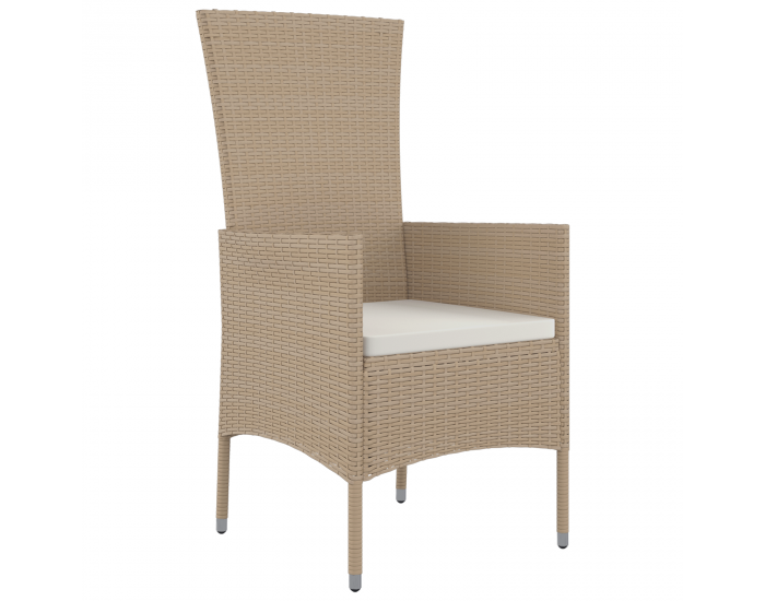 Sonata H 5 Часов комплект градинска маса с възглавници бежов полиратан