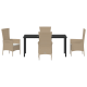 Sonata H 5 Часов комплект градинска маса с възглавници бежов полиратан