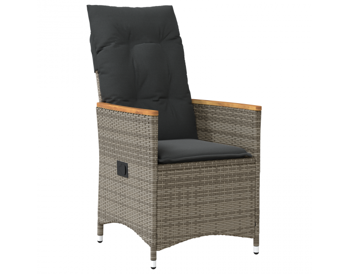 Sonata H 5 частен комплект за хранене в градината с възглавници - сиво полиратан