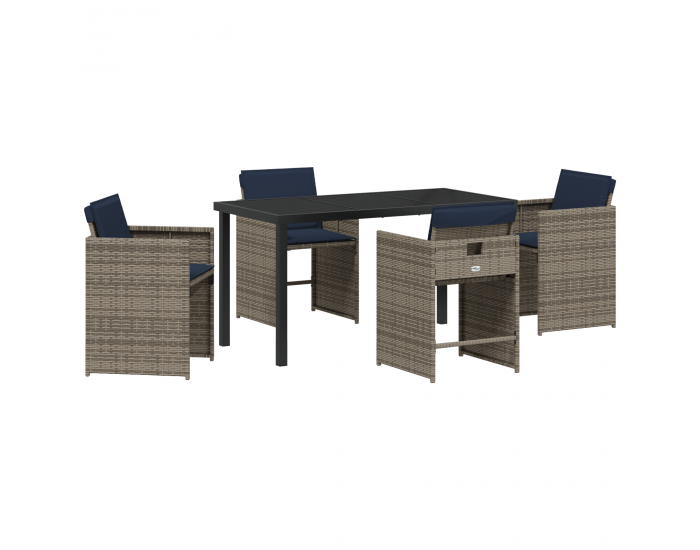 Sonata H 5 Частен комплект за хранене на градината с възглавници сив полиратан