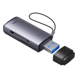 Четец на карти Baseus Lite Series адаптер SD / TF USB WKQX060013 сив - Офис техника