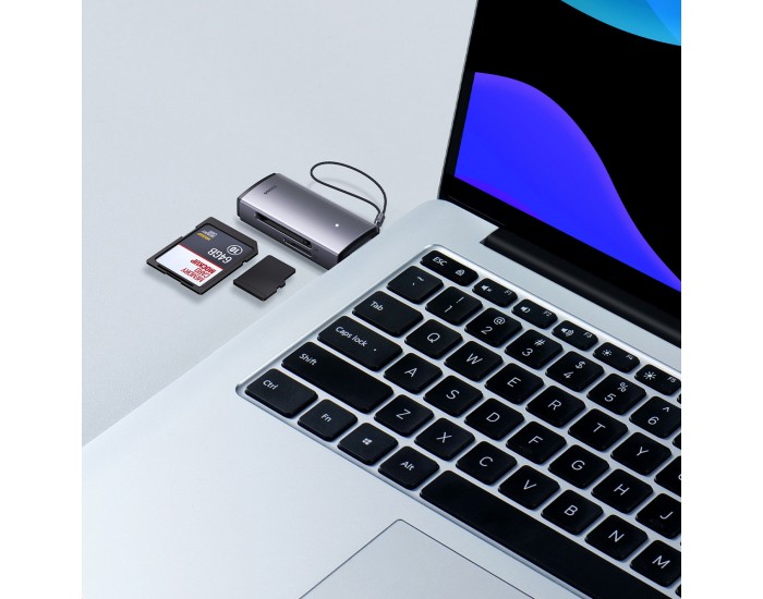 Четец на карти Baseus Lite Series адаптер SD / TF USB WKQX060013 сив