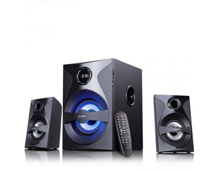 Multimedia Bluetooth Speakers F&D F380X (2.1 Channel Surround, 54W, 110Hz-20KHz, Subwoofer: 30-118Hz, Bluetooth 4.0, NFC, USB/SD card reader, FM digital, LED display, Remote control, Wooden, Black Multimedia Bluetooth Speakers F&D F380X (2.1 Channel Surround, 54W, 110Hz-20KHz, Subwoofer: 30-118Hz, Bluetooth 4.0, NFC, USB/SD card reader, FM digital, LED display, Remote control, Wooden, Black