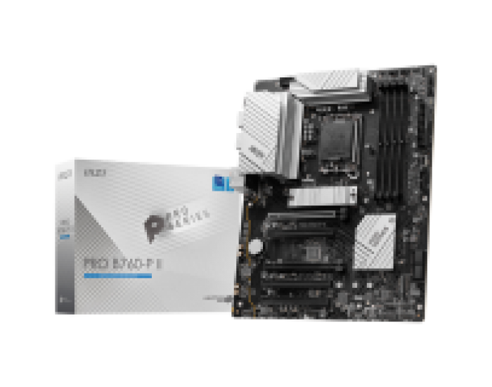 MSI PRO B760-P II, ATX, Intel B760, LGA 1700, Dual Channel DDR4 up to 7000MHz, 4xDDR5, 5x PCIe x16 slots, 2x M.2 slots, 1x HDMI, 4x USB 2.0, 4x USB 5Gbps, 7.1 HD Audio, 2.5G LAN, 4x EZ Debug LED, 3Y MSI PRO B760-P II, ATX, Intel B760, LGA 1700, Dual Channel DDR4 up to 7000MHz, 4xDDR5, 5x PCIe x16 slots, 2x M.2 slots, 1x HDMI, 4x USB 2.0, 4x USB 5Gbps, 7.1 HD Audio, 2.5G LAN, 4x EZ Debug LED, 3Y
