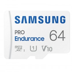 Памет Samsung 64 GB micro SD PRO Endurance, Adapter, Class10, Waterproof, Magnet-proof, Temperature-proof, X-ray-proof, Read 100 MB/s - Write 30 MB/s - Офис техника