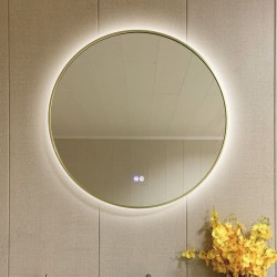 Огледала с вградено осветление » ICL 1855/80 ЧЕТКА LIGHT GOLD - Шкафове за баня