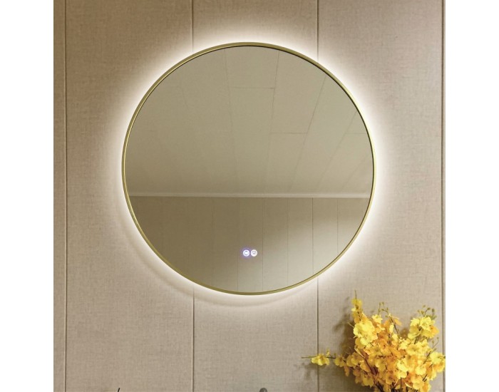 LED ОГЛЕДАЛО 1855/80 ЧЕТКА СВЕТЛО ЗЛАТНО