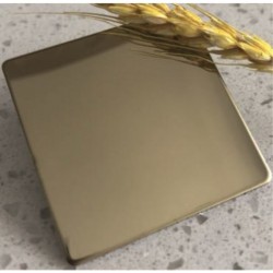 ДЕКОРАТИВНИ ПАНЕЛИ ОТ НЕРЪЖДАЕМА СТОМАНА >> IC 9829 8K MIRROR CHAMPAGNE GOLD - Продукти за баня и WC