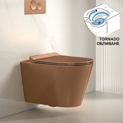 Конзолна тоалетна чиния 5237ROSE GOLD TORNADO - Моноблокове, Тоалетни чини, Бидета и Структори