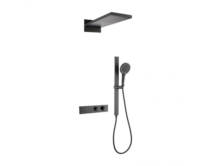 DEVONTE MATT BLACK СМЕСИТЕЛ ЗА ВГРАЖДАНЕ ЗА ДУШ 634578MB