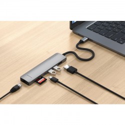 HUB USB Satechi 7-in-1 USB-C Slim Multiport Adapter ST-P7SM HUB USB Satechi 7-in-1 USB-C Slim Multiport Adapter ST-P7SM - Офис техника