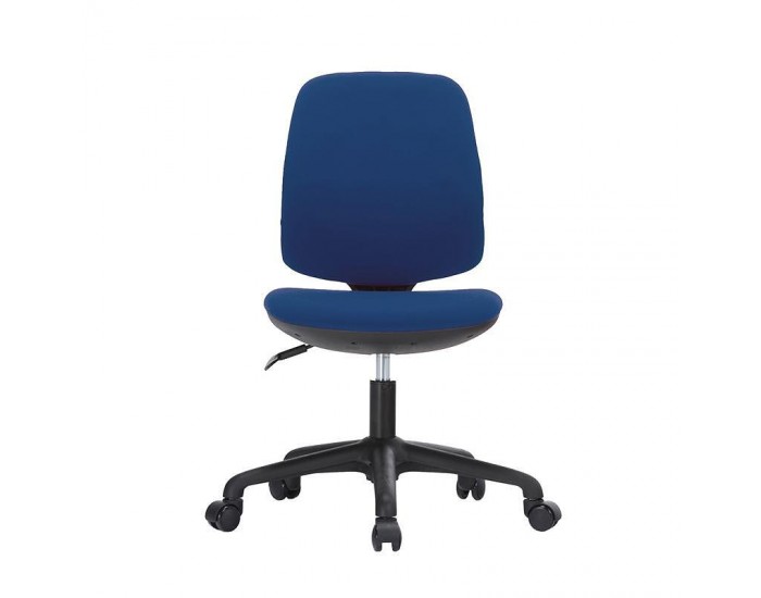 Детски стол RFG Lucky Black, полиуретанова пяна и дамаска, до 120 kg, синя седалка, синя облегалка