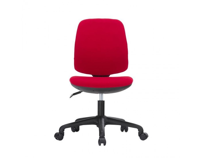 Детски стол RFG Lucky Black, дамаска, червена седалка, червена облегалка