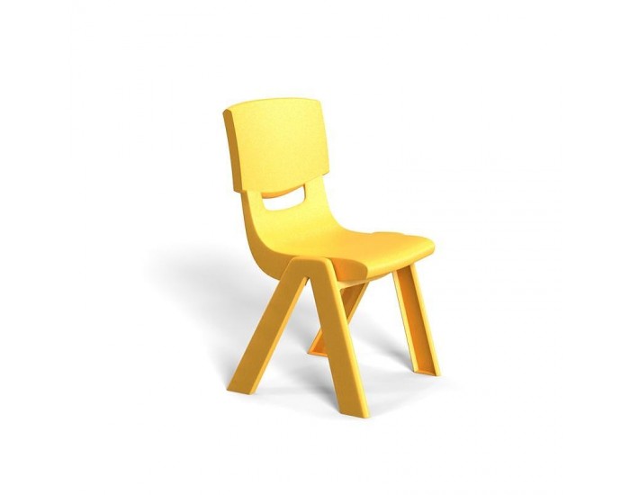 RFG Детски стол Chico, пластмасов, с облегалка, жълт, 41 х 35 х 62 cm