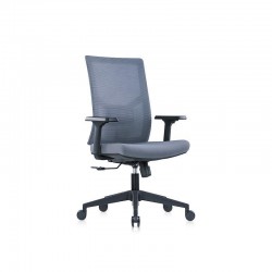 Ергономичен стол RFG Snow Black W, дамаска и меш, Multi-function механизъм, до 120 kg, светлосива седалка, светлосива облегалка - Rfg