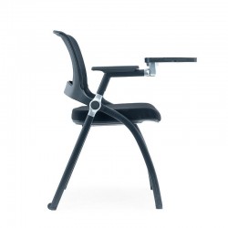 Посетителски стол RFG Swiss Table M, дамаска и меш, до 120 kg, черна седалка, черна облегалка, 2 броя в комплект - Офис столове