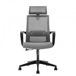 Директорски стол RFG Smart HB, дамаска и меш, Tilt механизъм, до 120 kg, тъмносива седалка, сива облегалка - Офис столове
