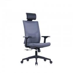Ергономичен стол RFG Snow Black HB, дамаска и меш, Multi-function механизъм, до 120 kg, светлосива седалка, светлосива облегалка - Rfg