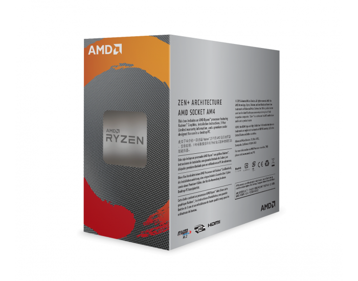 Процесор AMD RYZEN 3 3200G, 4-Core, 3.6 GHz, 6MB, 65W, AM4, BOX Процесор AMD RYZEN 3 3200G, 4-Core, 3.6 GHz, 6MB, 65W, AM4, BOX