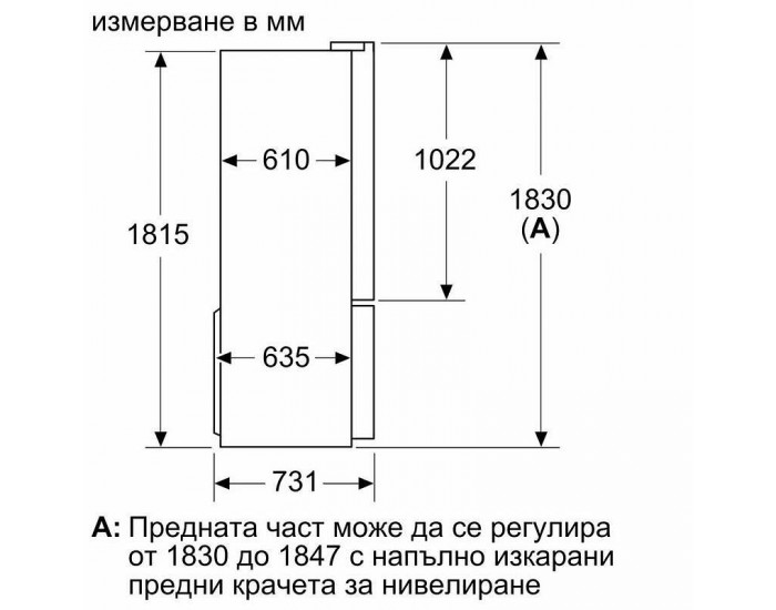 Хладилник Side-by-Side Bosch KFN96AXEA , 605 l, E , No Frost , Черна неръждаема стомана