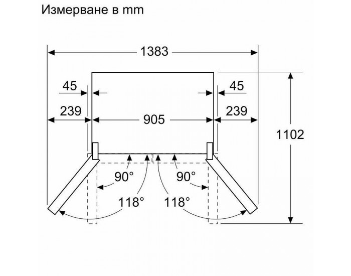 Хладилник Side-by-Side Bosch KFN96AXEA , 605 l, E , No Frost , Черна неръждаема стомана