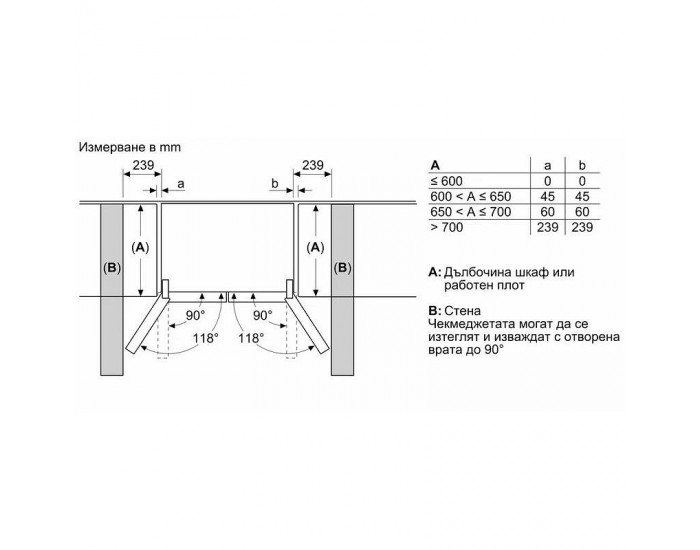 Хладилник Side-by-Side Bosch KFN96AXEA , 605 l, E , No Frost , Черна неръждаема стомана