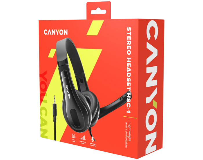Слушалки с микрофон Canyon CNS-CHSC1B , OVER-EAR Слушалки с микрофон Canyon CNS-CHSC1B , OVER-EAR