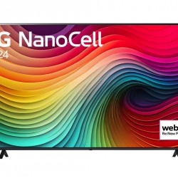 Телевизор LG 75NANO81T3A, 75" 4K HDR Smart Nano Cell TV, 3840x2160, DVB-T2/C/S2, AI Alpha 5 Gen7, HDR 10 PRO, webOS 24, ThinQ AI, WiFi, Clear Voice, AI Upscaling, Bluetooth, Hdmi, CI, LAN, AirPlay2, SPDIF, 2 Pole stand, Silver - Офис