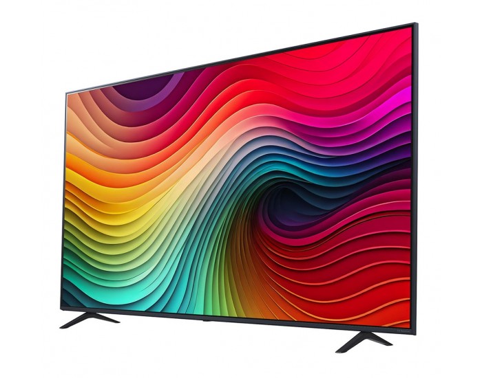 Телевизор LG 75NANO81T3A, 75" 4K HDR Smart Nano Cell TV, 3840x2160, DVB-T2/C/S2, AI Alpha 5 Gen7, HDR 10 PRO, webOS 24, ThinQ AI, WiFi, Clear Voice, AI Upscaling, Bluetooth, Hdmi, CI, LAN, AirPlay2, SPDIF, 2 Pole stand, Silver