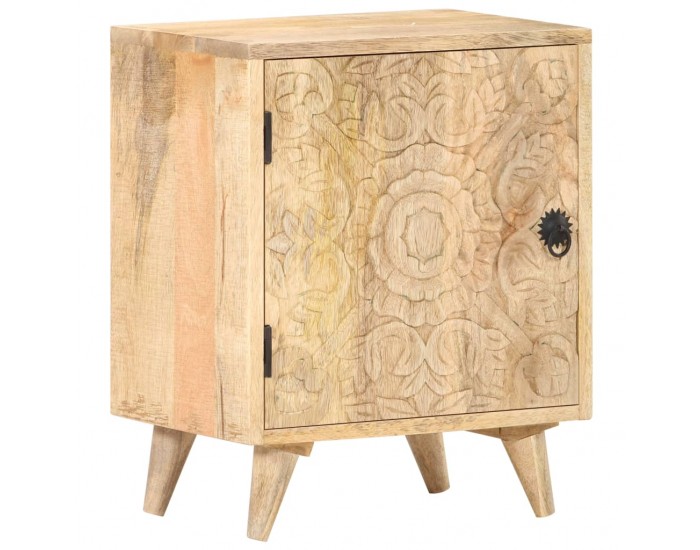 Sonata H Нощно шкафче с издълбани шарки, 40х30х50 см, мангово масив