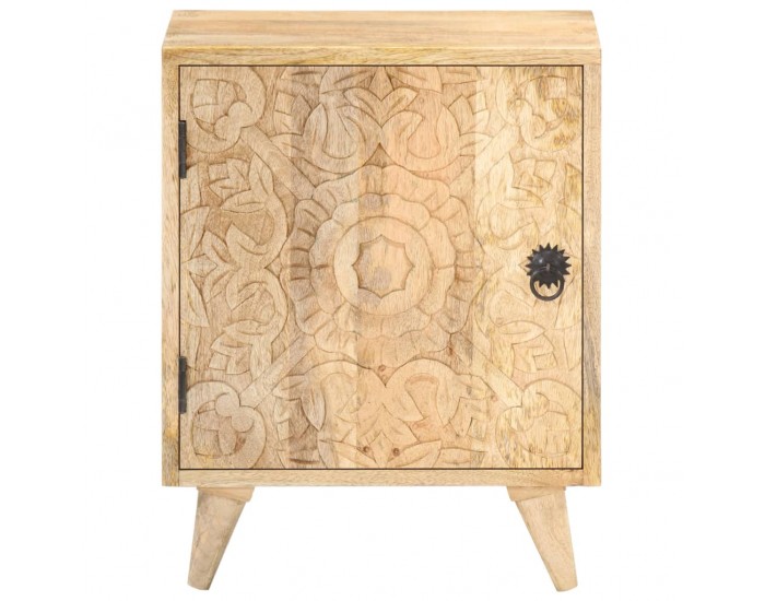 Sonata H Нощно шкафче с издълбани шарки, 40х30х50 см, мангово масив