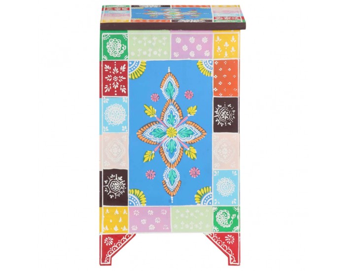 Sonata H Ръчно рисувано нощно шкафче, 40х30х50 см, манго масив