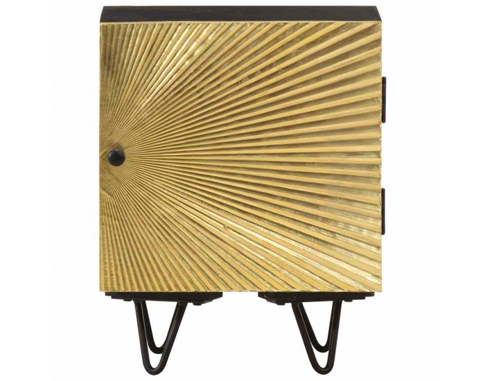 Sonata H Нощно шкафче с месингова предна част 40x30x50 см манго масив