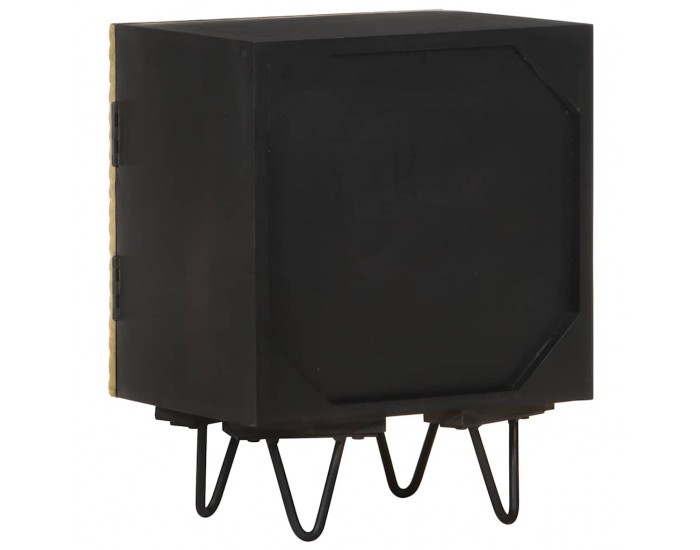 Sonata H Нощно шкафче с месингова предна част 40x30x50 см манго масив