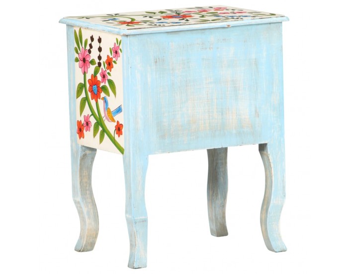 Sonata H Ръчно рисувано нощно шкафче, 40х30х50 см, манго масив