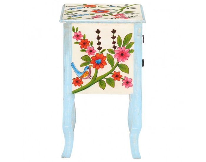 Sonata H Ръчно рисувано нощно шкафче, 40х30х50 см, манго масив