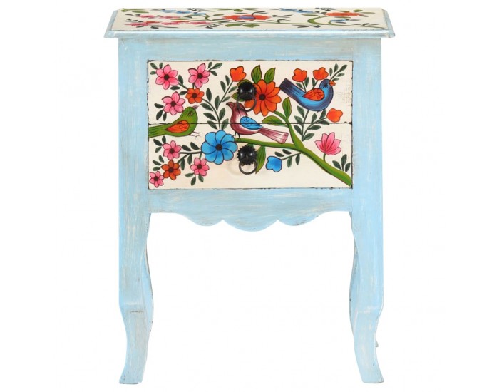 Sonata H Ръчно рисувано нощно шкафче, 40х30х50 см, манго масив