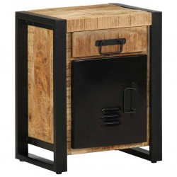 Sonata H Нощно шкафче 40x30x50 cm Масивна груба дървесина Манго - Нощни шкафчета