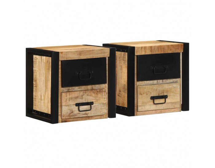 Sonata H Нощни шкафове 2 бр. 40x35x40 cm Масивна груба дървесина Манго