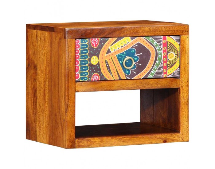 Sonata H Нощен шкаф Кафяво 40 x 35 x 35 см Акациево дърво масив