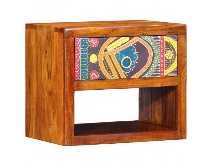 Sonata H Нощен шкаф Кафяво 40 x 35 x 35 см Акациево дърво масив