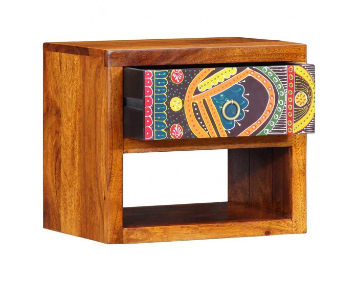 Sonata H Нощен шкаф Кафяво 40 x 35 x 35 см Акациево дърво масив