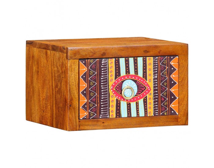 Sonata H Нощен шкаф Кафяво 35 x 30 x 22 см Акациево дърво масив