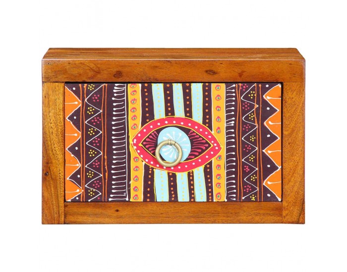 Sonata H Нощен шкаф Кафяво 35 x 30 x 22 см Акациево дърво масив