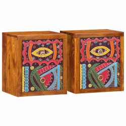 Sonata H Нощен шкаф 2 pcs Кафяво 35 x 30 x 40 см Акациево дърво масив - Нощни шкафчета