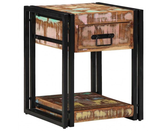 Sonata H Нощен шкаф Многоцветен 40 x 40 x 50 cm регенерирано дърво масив